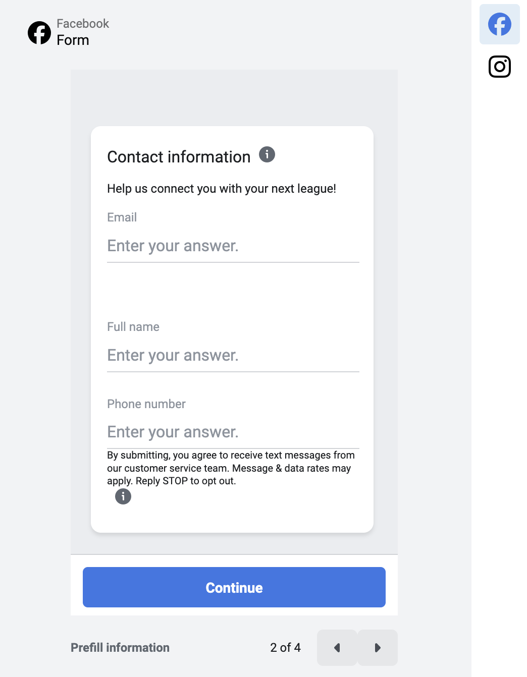 Opt-in form example